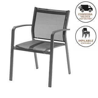 Textilene Chair with Armrests - Sunset