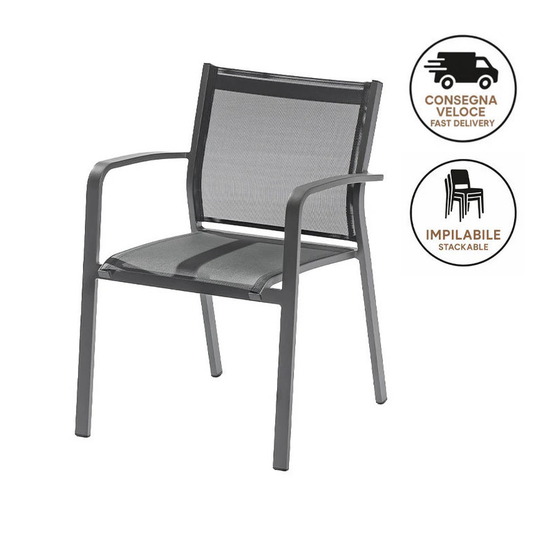 Sedia in Textilene con Braccioli - Sunset | Isarreda