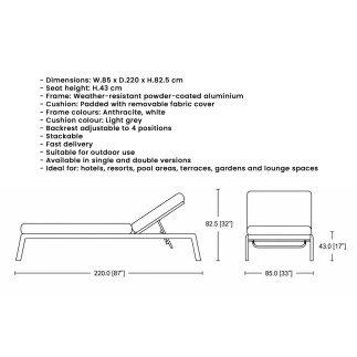 Stackable Sun Lounger with Removable Cover | Isarreda