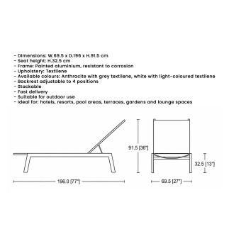 Adjustable Sun Lounger - Sand | Isarreda