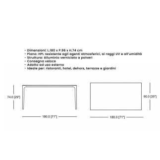 Dining Table with HPL Top - Paros | Isarreda
