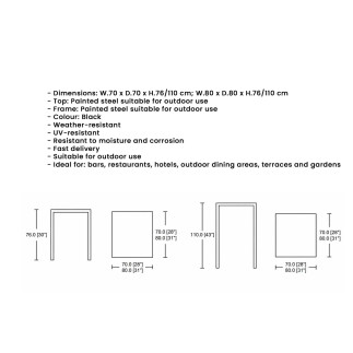 Square-Top Bar Table - 812 | Isarreda