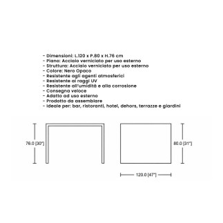 Rectangular-Top Bar Table - 812 | Isarreda