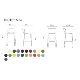 Sgabello Fisso In Plastica Riciclabile - Brooklyn | Monteforte