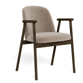 Sedia Imbottita con Gambe e Braccioli in Legno - Leo