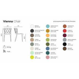 Stackable Outdoor Chair for Restaurants - Vienna | Monteforte