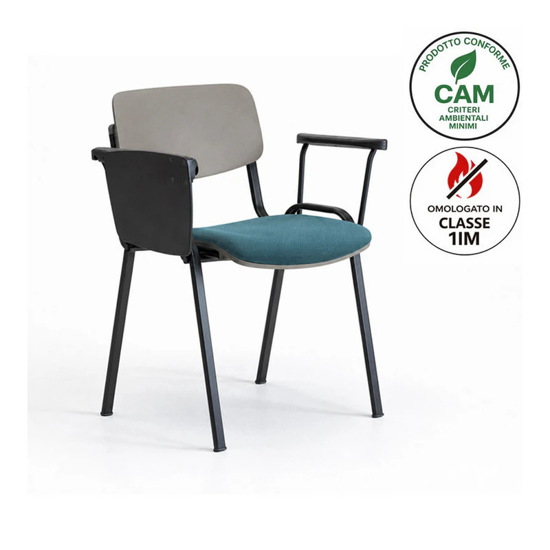Upholstered Chair with Writing Tablet - Sally | Leyform