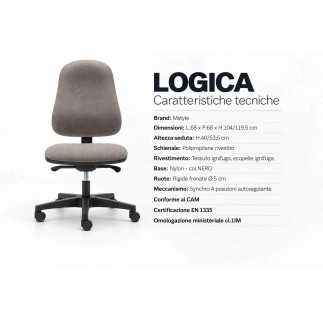 Sedia Operativa Con o Senza Braccioli - Logica | Mstyle