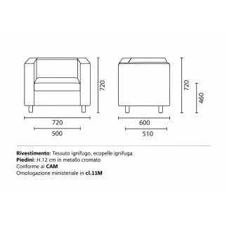 Poltrona Per Sala Attesa Conforme ai CAM - Unit | Leyform