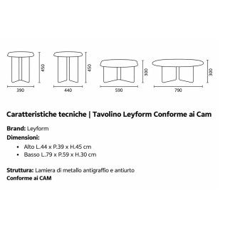 Tavolino da Caffè in Metallo - Slim | Leyform