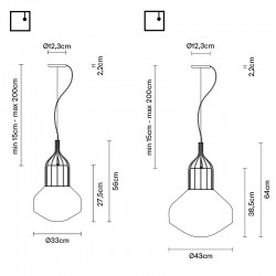 Pendant Lamp with metalcage - Aèrostat