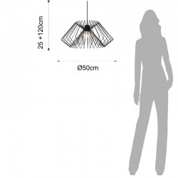 Suspension lamp in metal wire