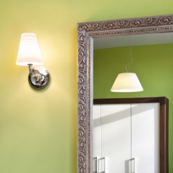 Flow lampada da parete in vetro e metallo