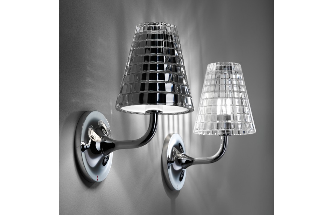 Flow lampada da parete in vetro e metallo