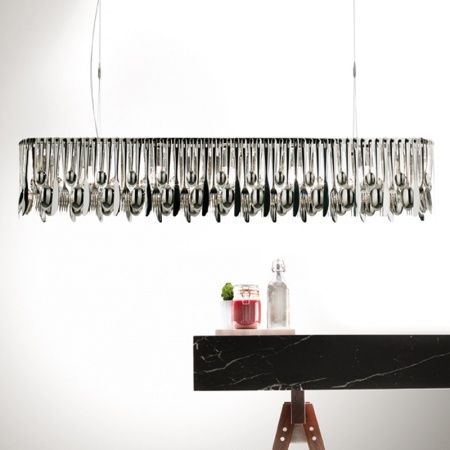 Hungry, stainless steel suspension lamp