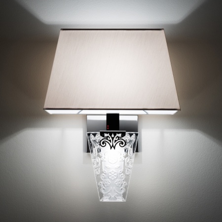 Wall Lamp in crystal and fabric - Vicky
