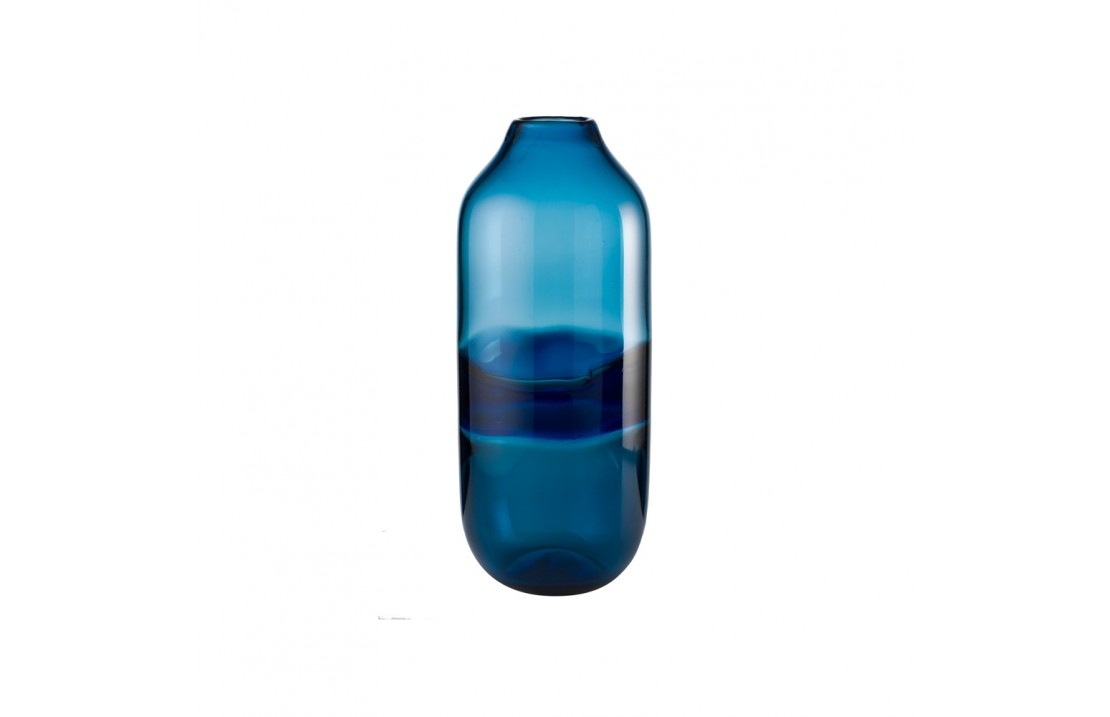 Sea vaso in vetro blu