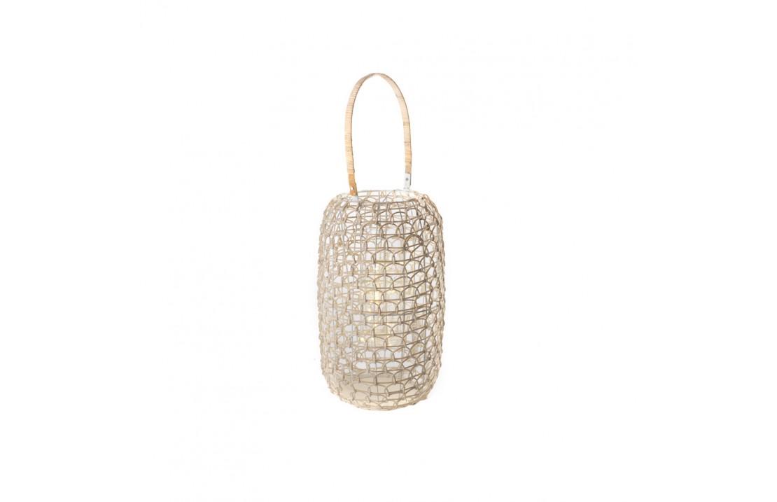 Lantern in rattan with LED lighting - Lucy