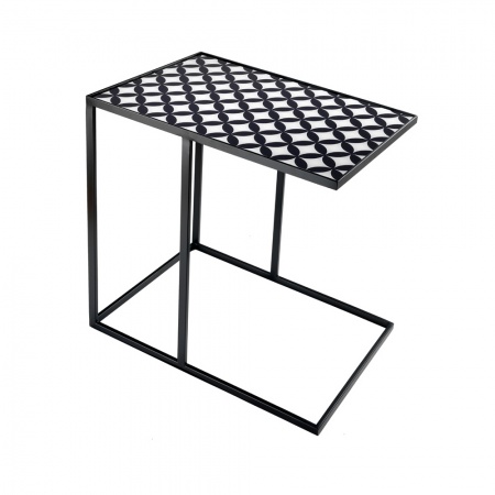 Fiore, rectangular metal and glass low table