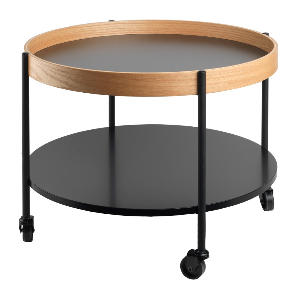Aron, Low wooden oval serving cart H 45