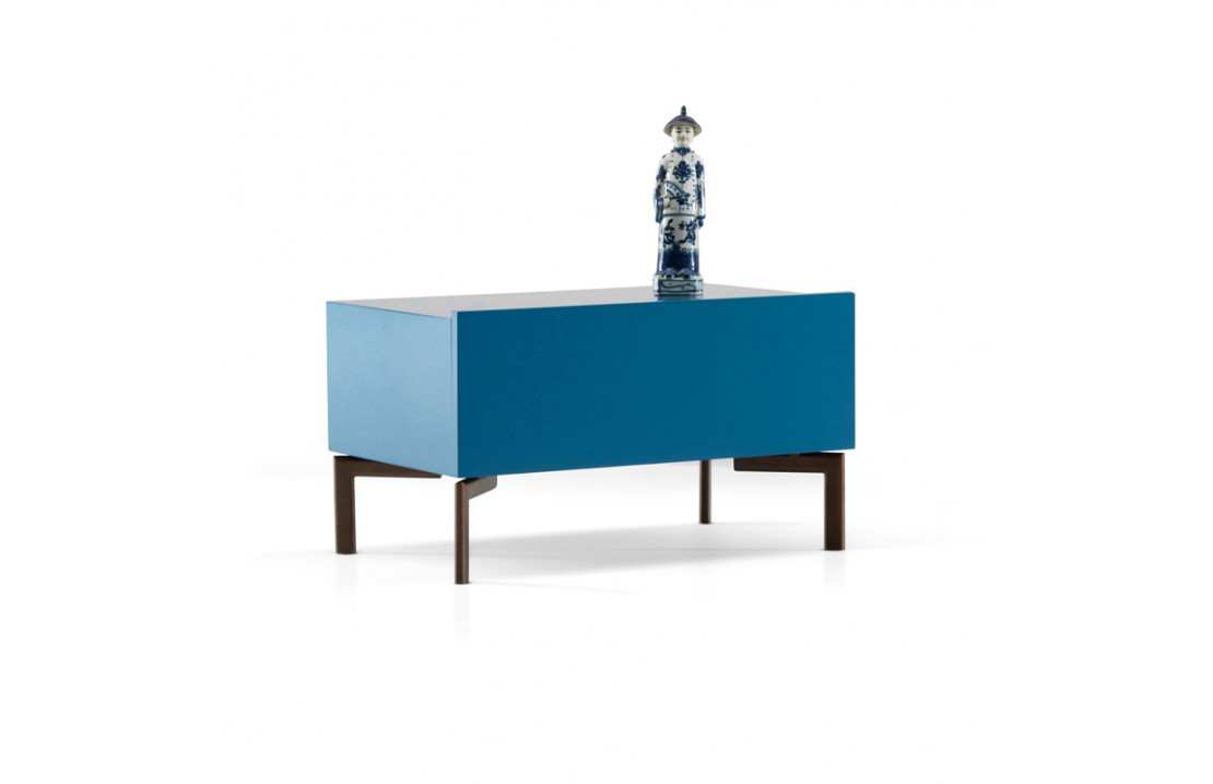 Sally lacquered bedside table with metal legs