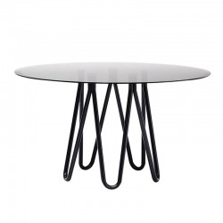 Meduse round table in metal and glass