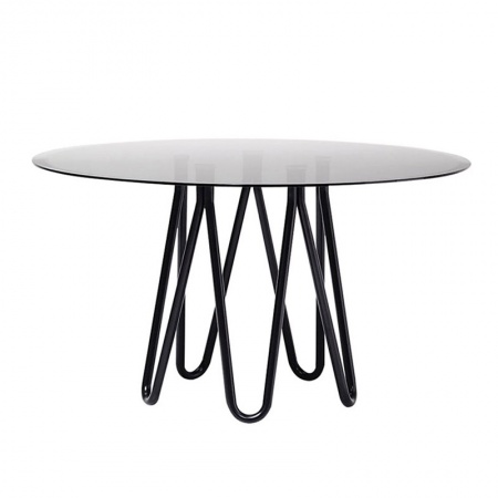 Meduse round table in metal and glass