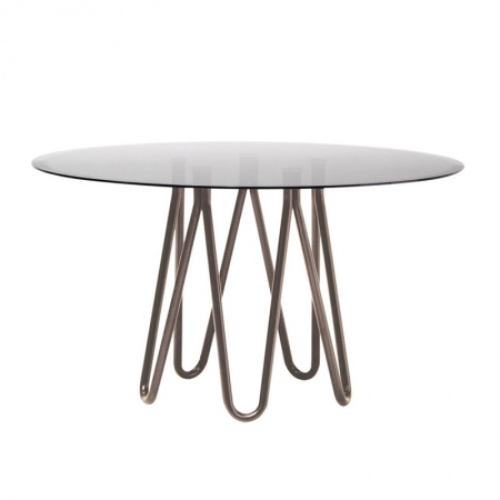 Round glass top table - Meduse