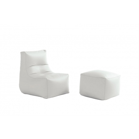 Padded armchair in eco-leather - Morfino