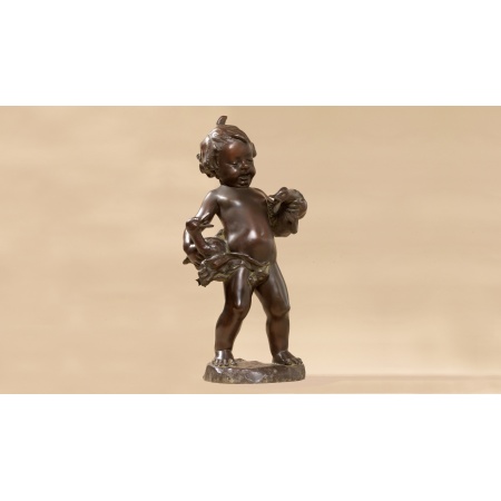 Statua in bronzo - Putto con Oche