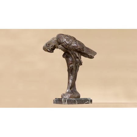 Statua in bronzo e marmo - Pappagallo