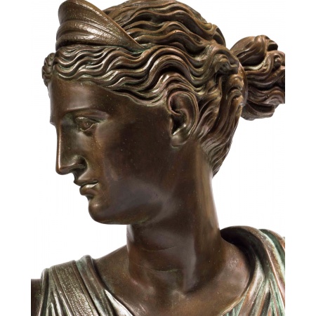 Scultura in bronzo e marmo - Busto Diana