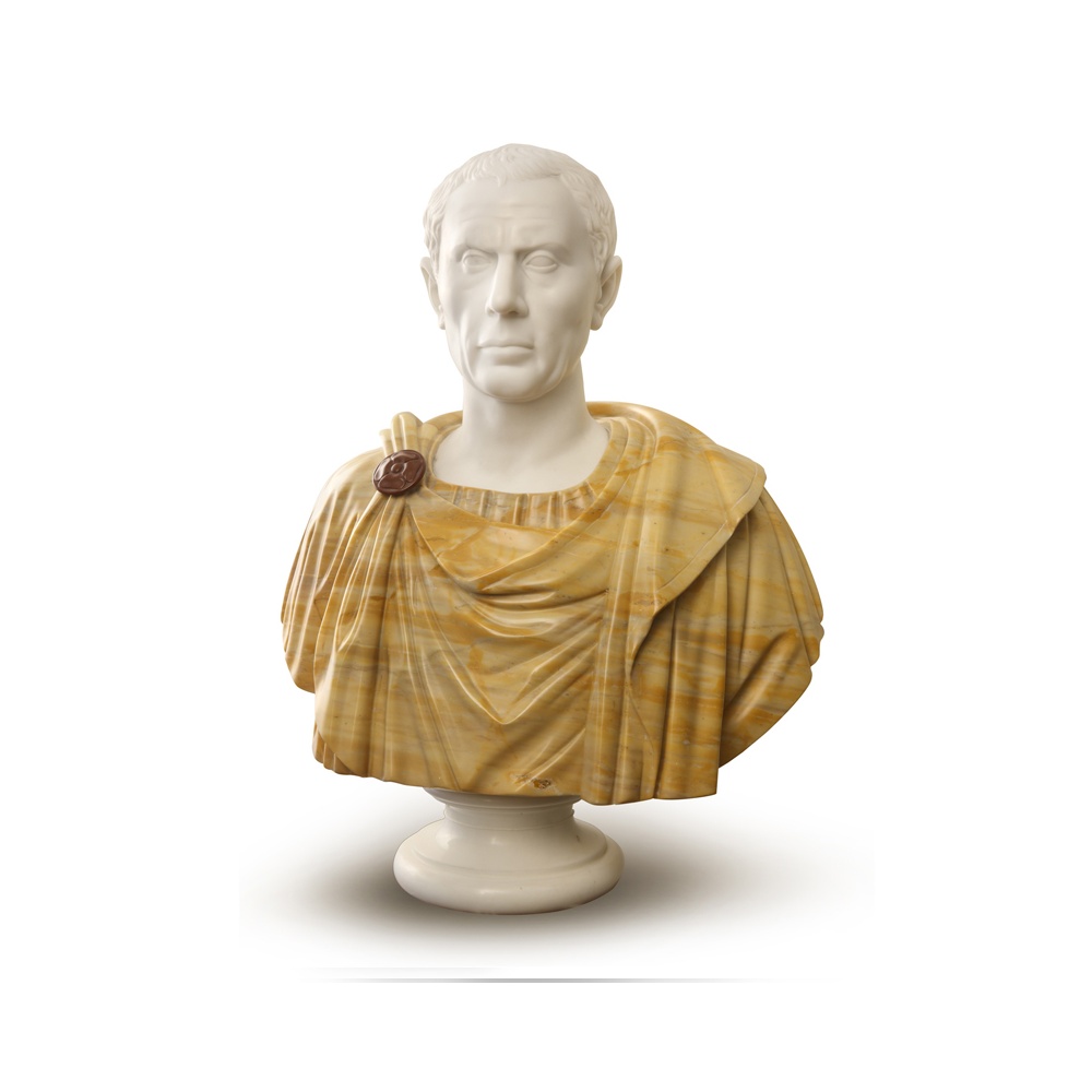 Scultura in marmo - Busto Giulio Cesare