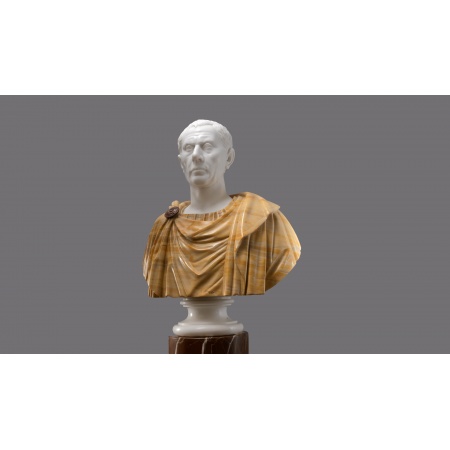 Scultura in marmo - Busto Giulio Cesare