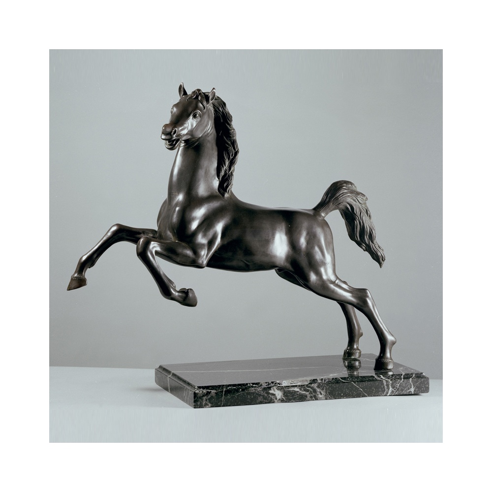 Rampant Horse bronze and marble sculpture