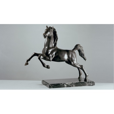Scultura in bronzo e marmo - Cavallo Rampante