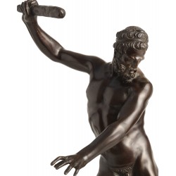 Statua in bronzo e marmo - Ercole con clava