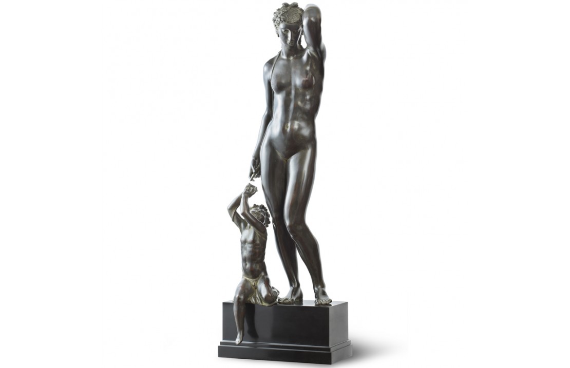 Danae bronze and marble sculpture