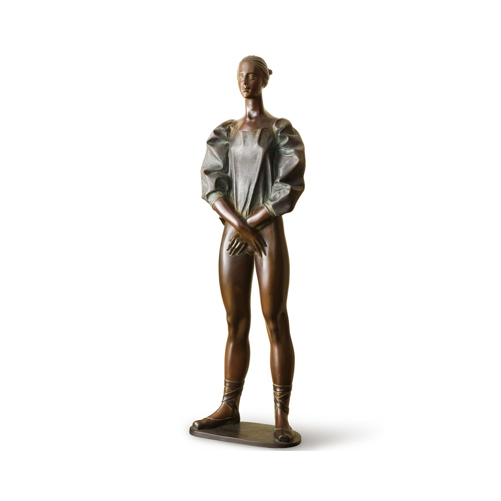 Ballerina with blouse bronze sculpture