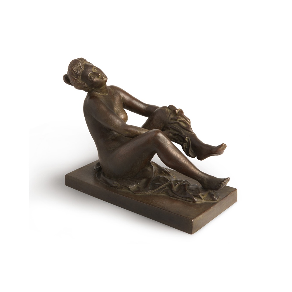 After a Bath bronze sculpture
