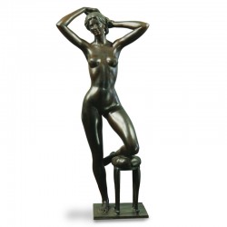 Statua in bronzo - Donna allo specchio