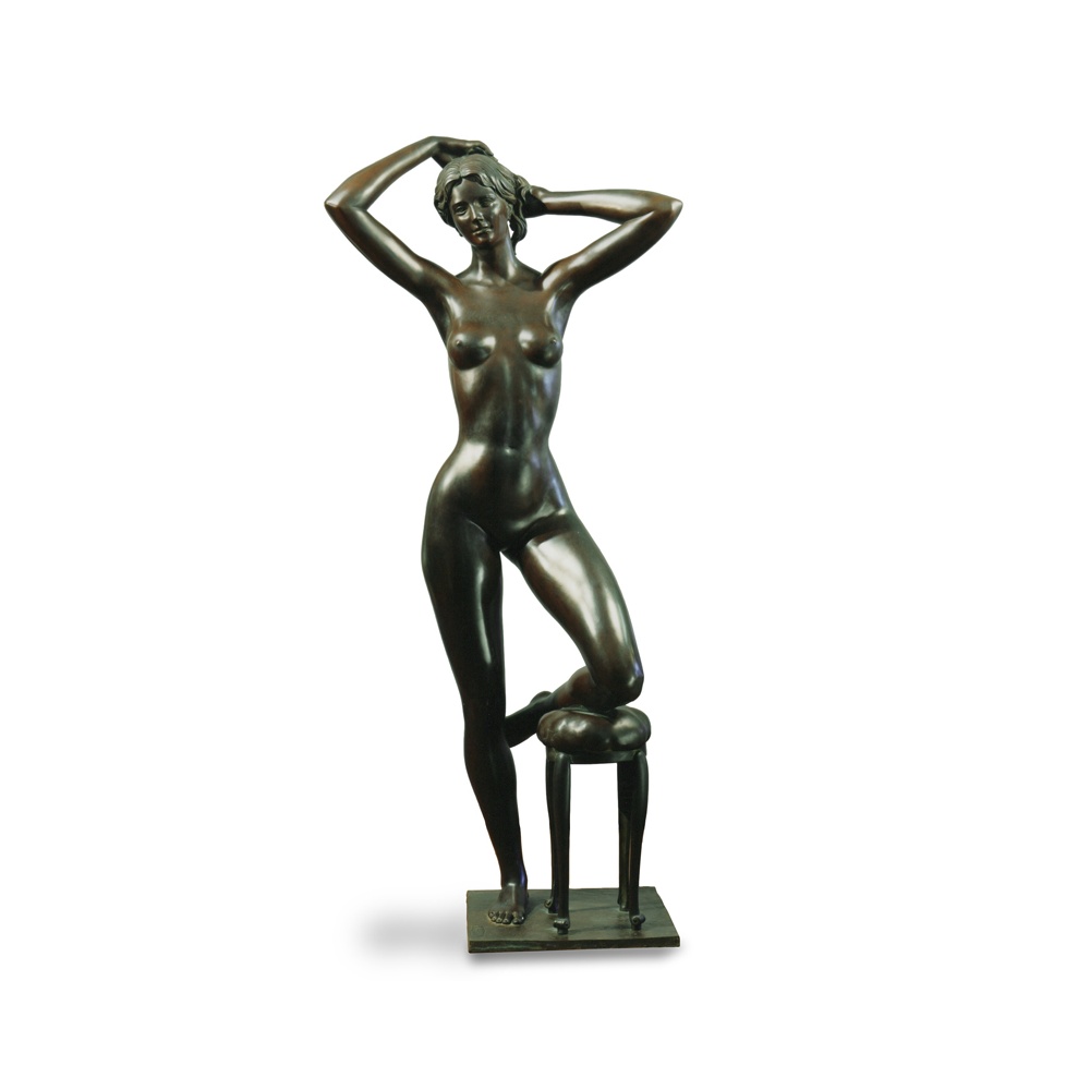 Statua in bronzo - Donna allo specchio