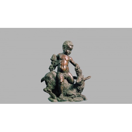 Statua in bronzo Putto su Capra