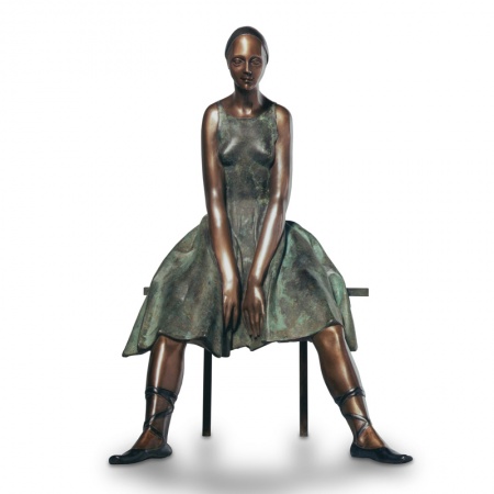 Sitting Dancer bronze sculpture