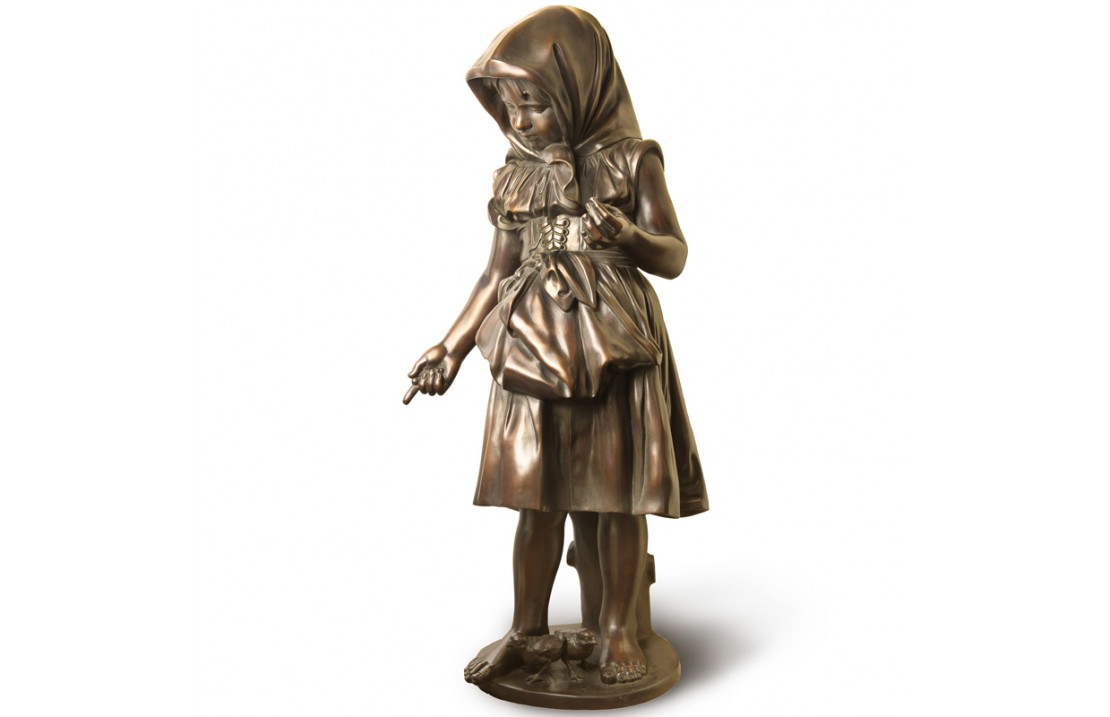 Paesant Girl bronze statue