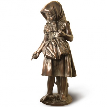 Paesant Girl bronze statue