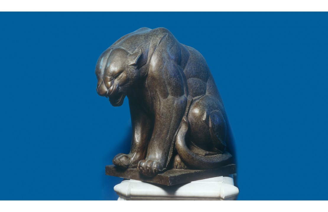 SITTING PANTHER, POSTHUMOUS REPRODUCTION OF THE ORIGINAL BY THE