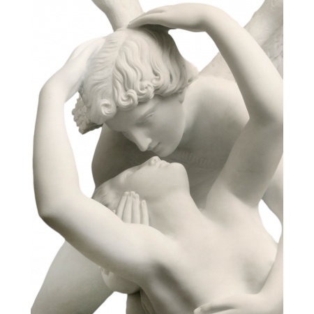Statua in marmo bianco di Carrara - Amore e Psiche