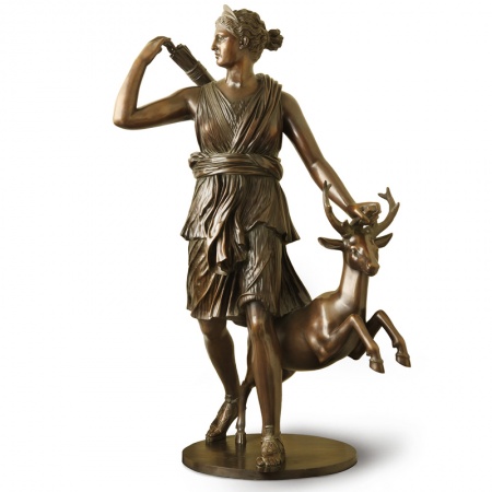 Diana the Huntress bronze statue