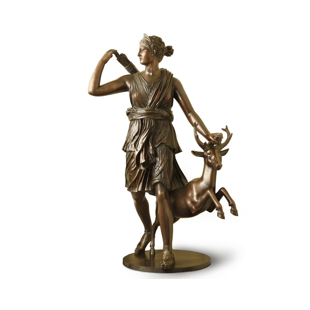 Diana the Huntress bronze statue